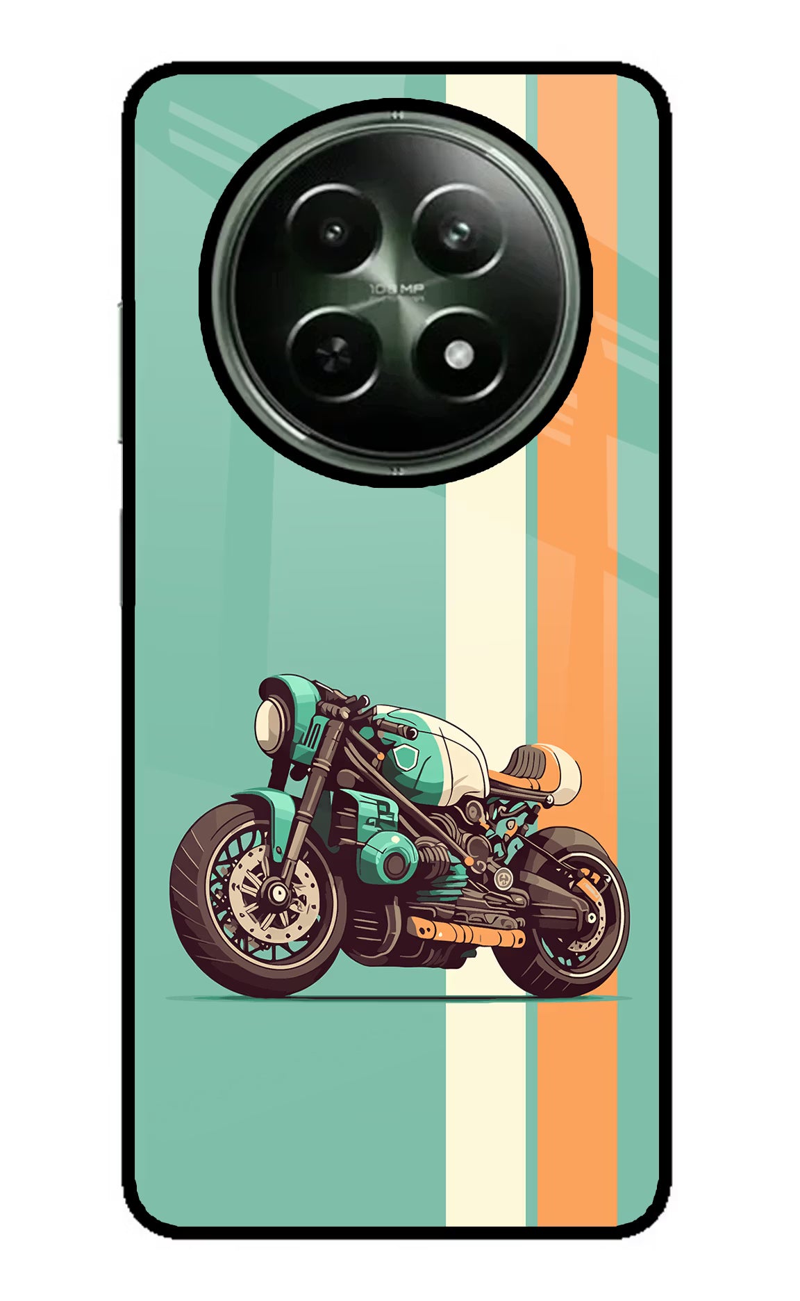 Striped Moto Drift Realme 12 5G Glass Case Back Cover by Casekaro