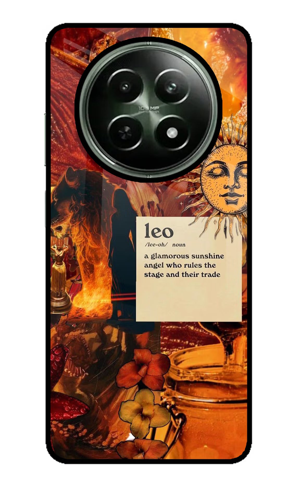 Leo Zodiac Realme 12 5G Glass Case Back Cover by Casekaro