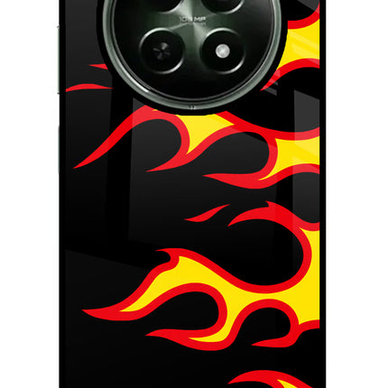Side Sweep Flames Realme 12 5G Glass Case