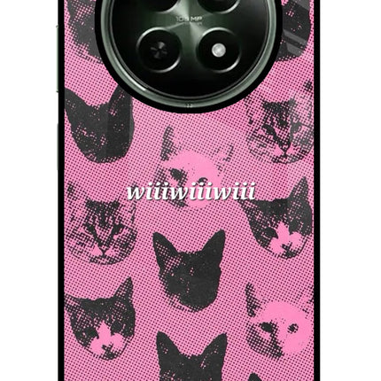 Pink Cats Realme 12 5G Glass Case