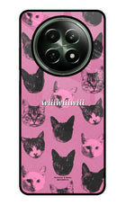 Pink Cats Realme 12 5G Glass Case