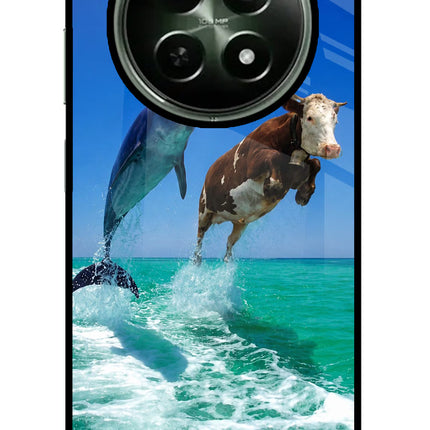 Dolphin vs Cow Realme 12 5G Glass Case