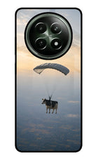 Skydiving Cow Realme 12 5G Glass Case