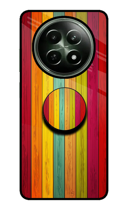 Multicolor Wooden Realme 12 5G Glass Case