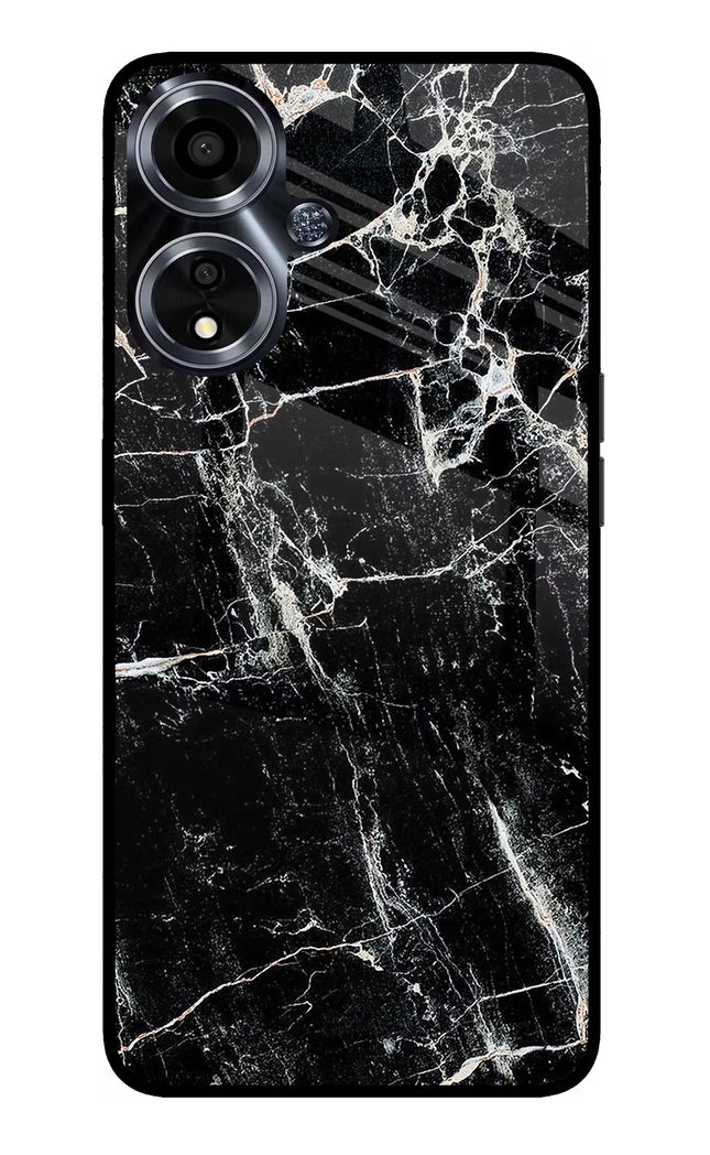 Black Marble Texture Oppo A59 5G Glass Case