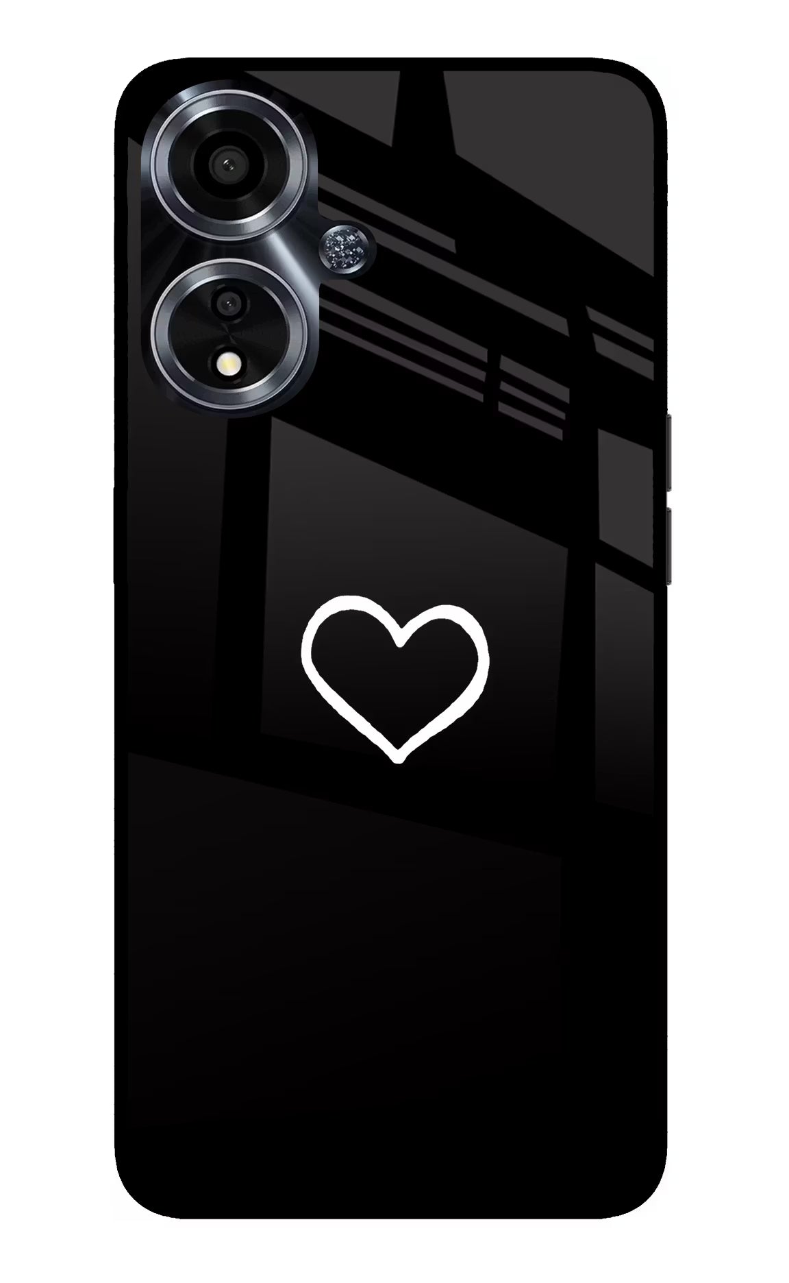 Heart Oppo A59 5G Glass Case Back Cover by Casekaro