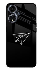 Paper Plane White Oppo A59 5G Glass Case