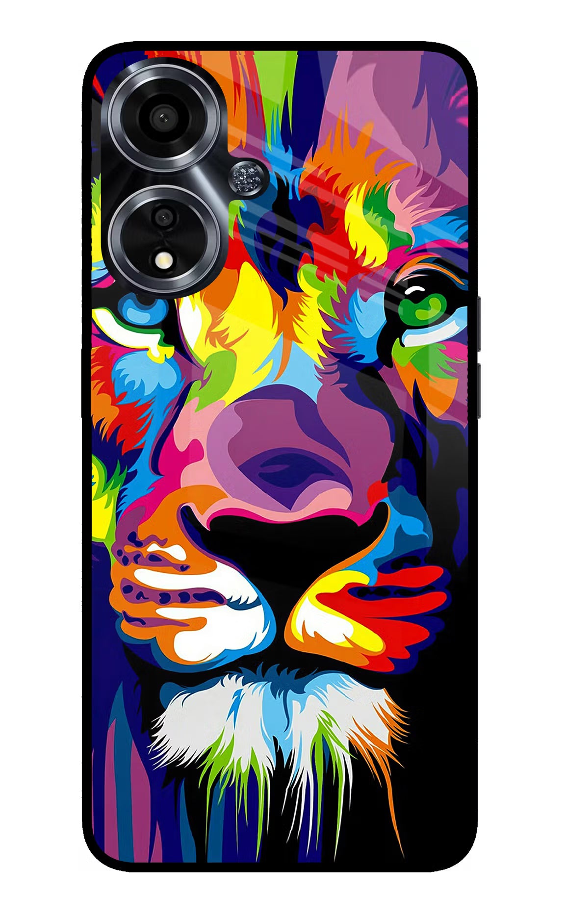 Lion Oppo A59 5G Glass Case Back Cover by Casekaro