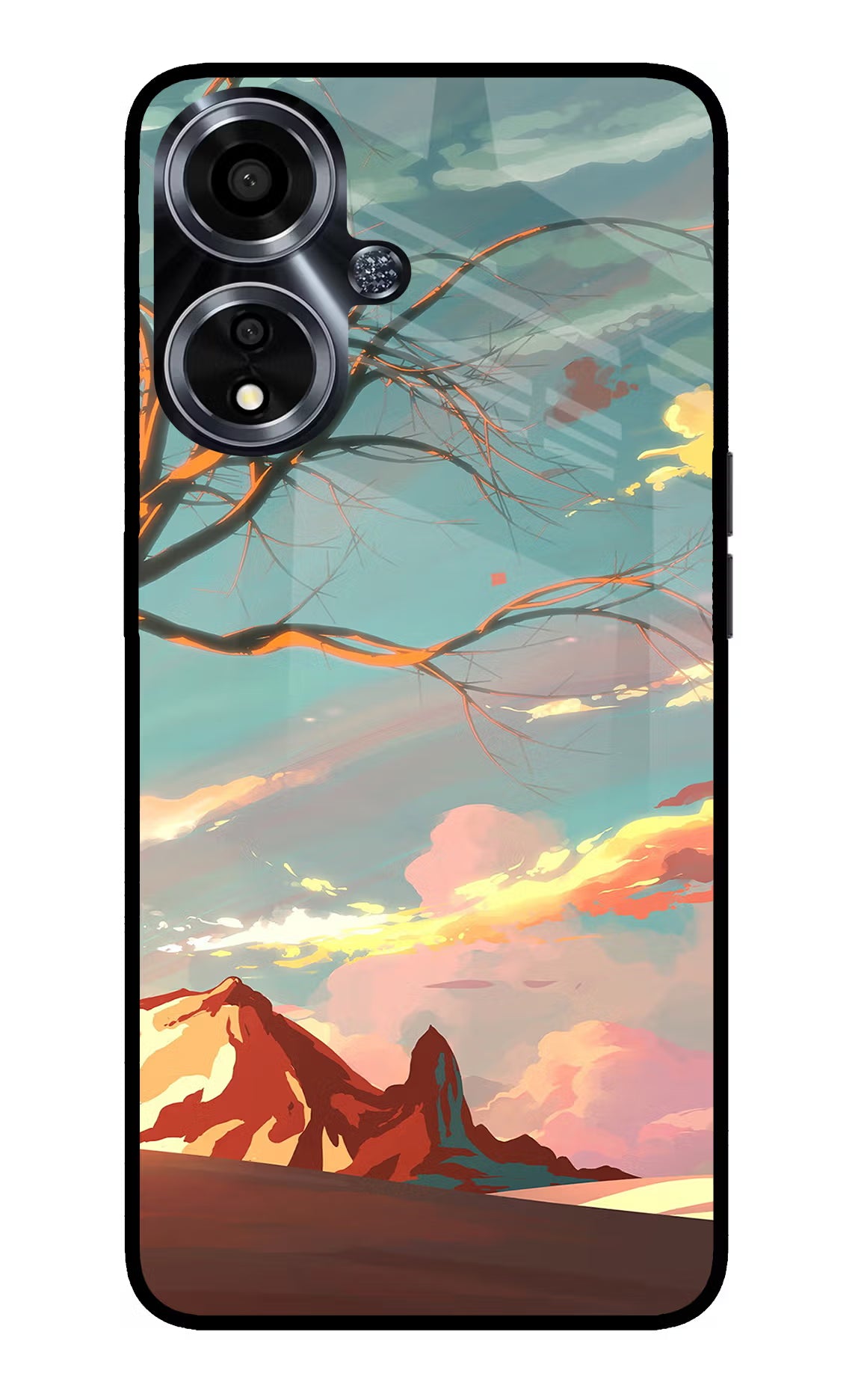 Scenery Oppo A59 5G Glass Case Back Cover by Casekaro