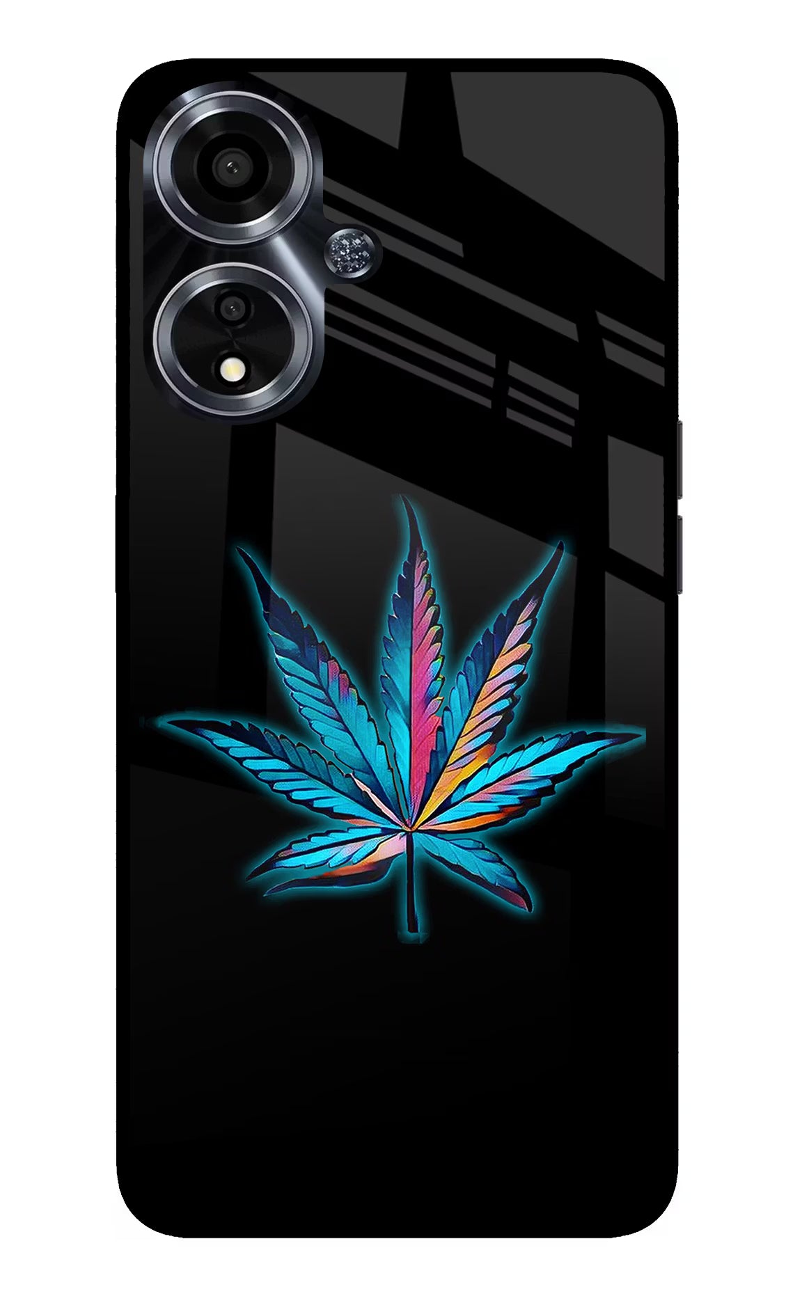 Weed Oppo A59 5G Glass Case Back Cover by Casekaro