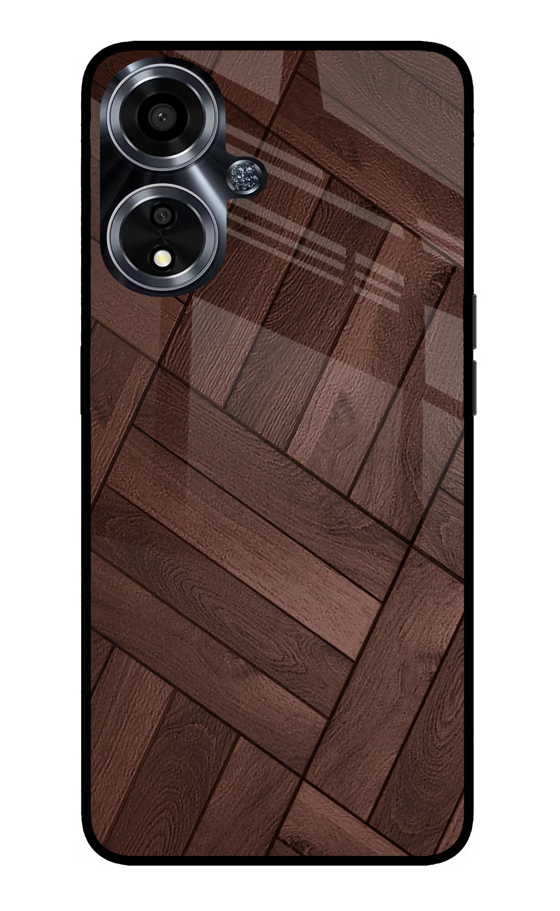 Wooden Texture Design Oppo A59 5G Glass Case Back Cover by Casekaro