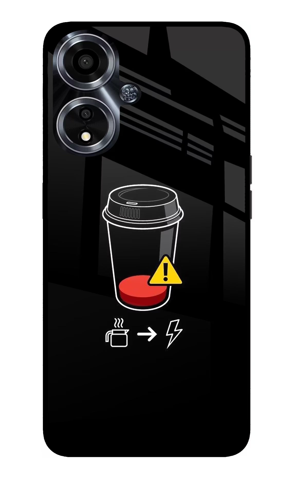 Coffee Oppo A59 5G Glass Case Back Cover by Casekaro