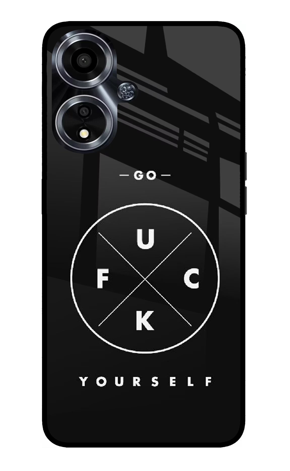 Go Fuck Yourself Oppo A59 5G Glass Case Back Cover by Casekaro