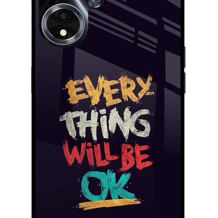Everything Will Be Ok Oppo A59 5G Glass Case Back Cover by Casekaro