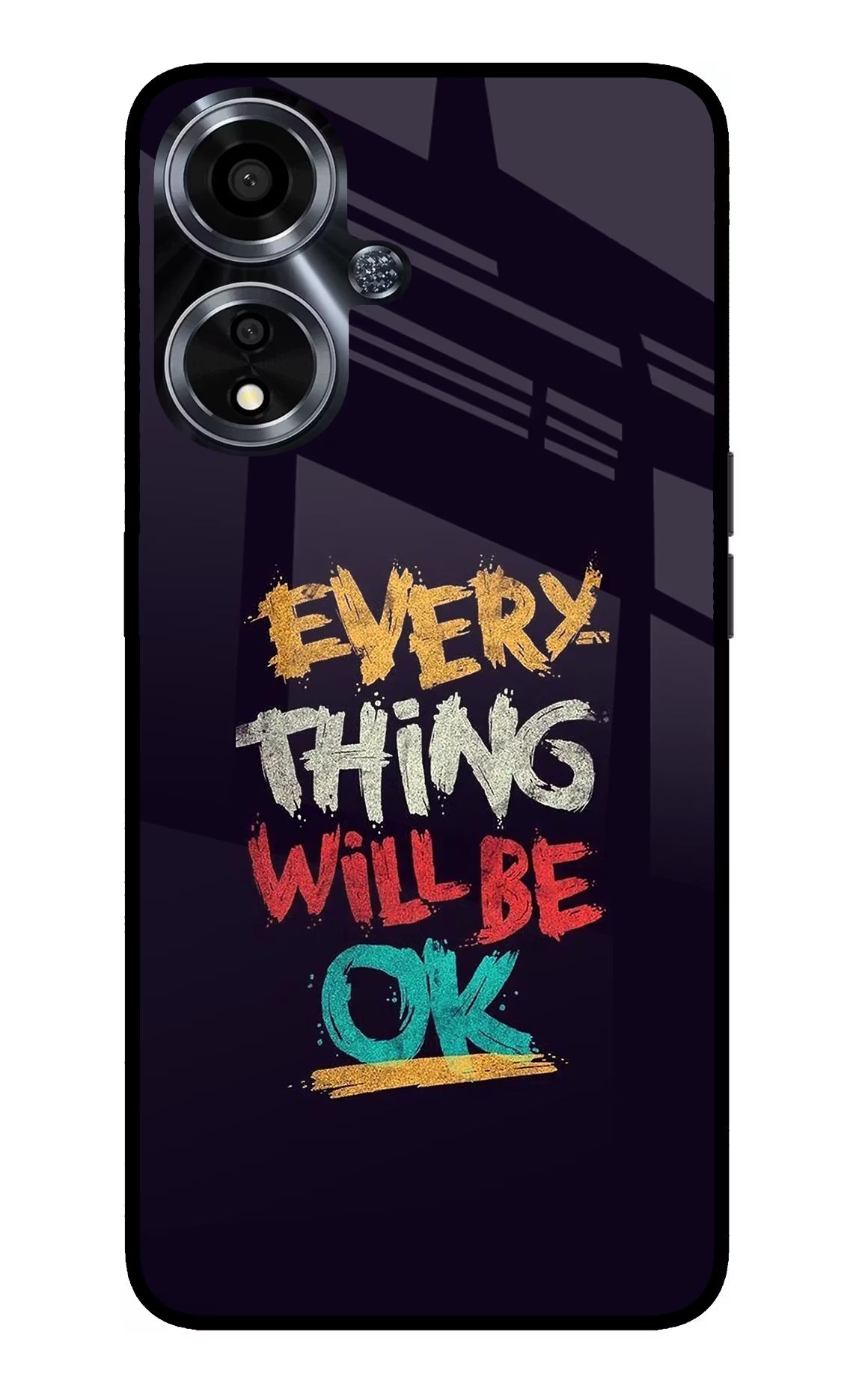 Everything Will Be Ok Oppo A59 5G Glass Case Back Cover by Casekaro
