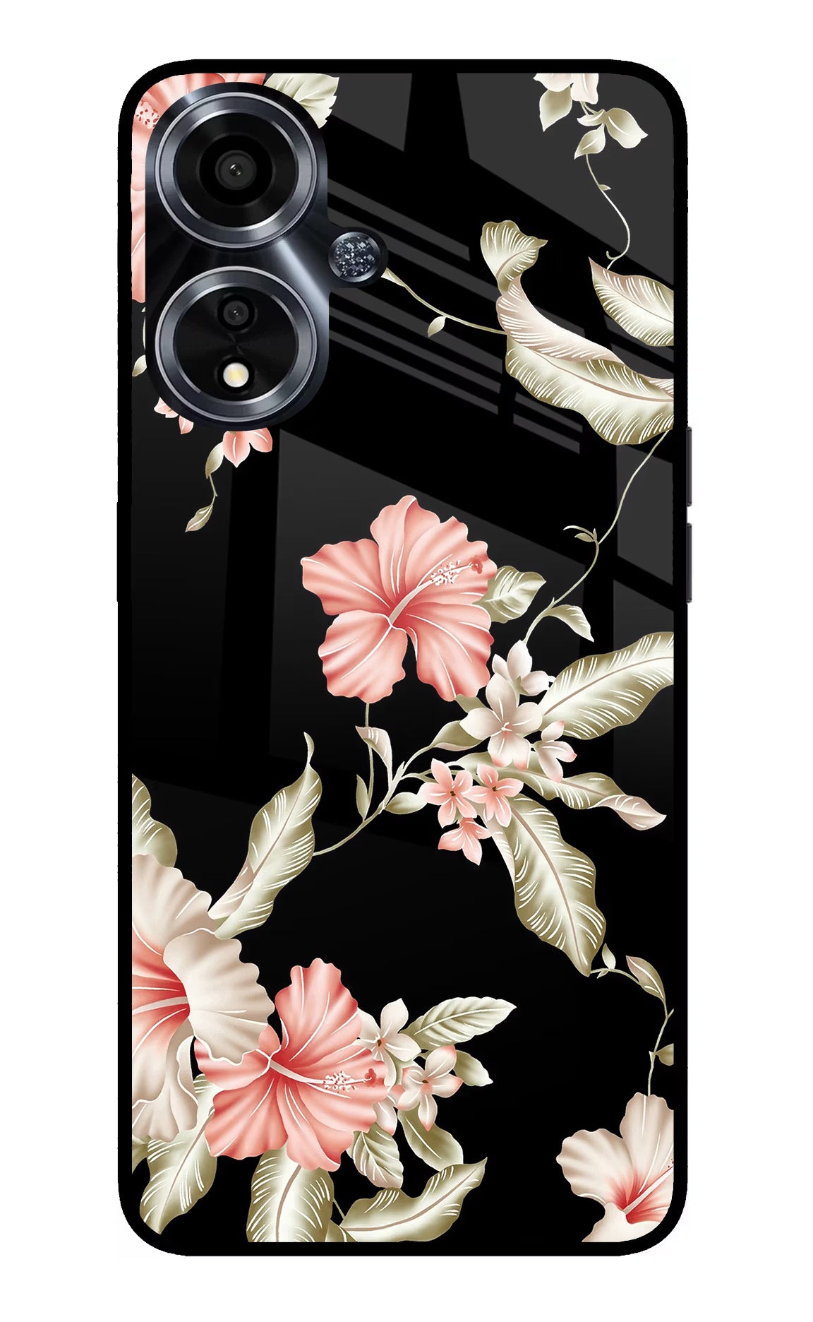 Flowers Oppo A59 5G Glass Case Back Cover by Casekaro