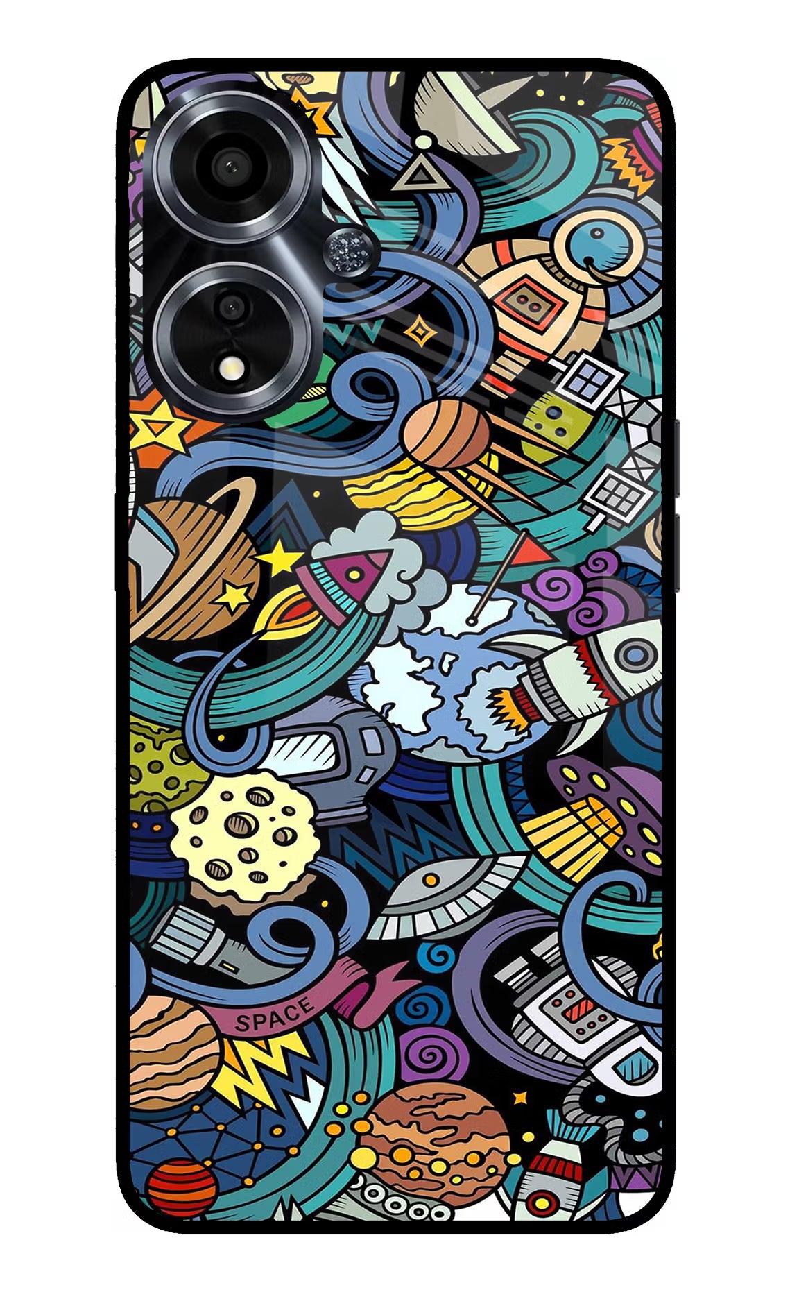 Space Abstract Oppo A59 5G Glass Case