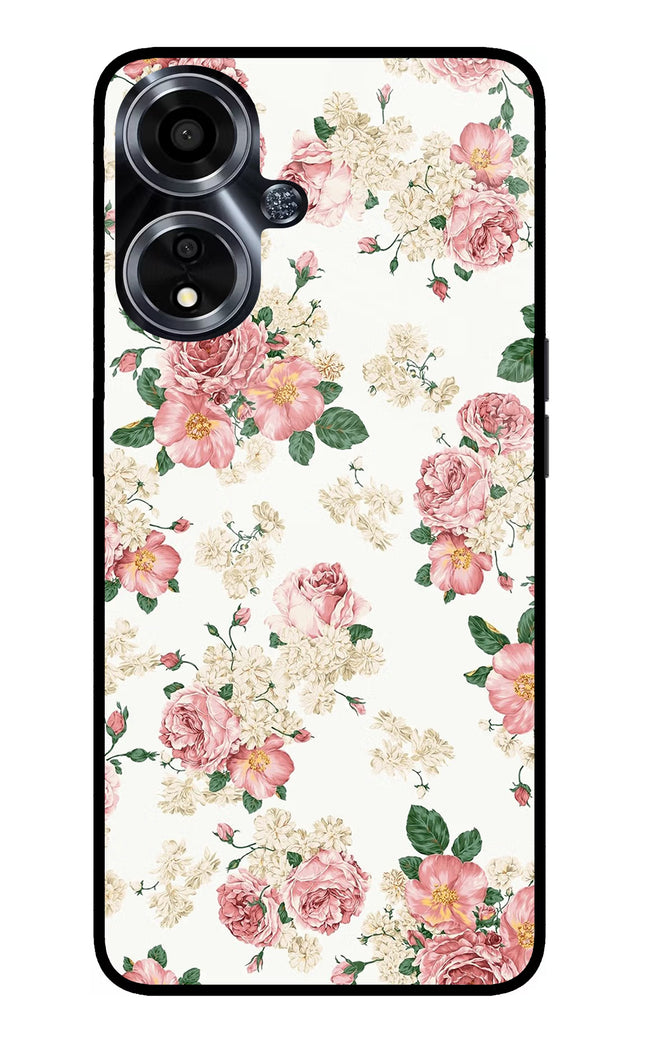 Flowers Oppo A59 5G Glass Case