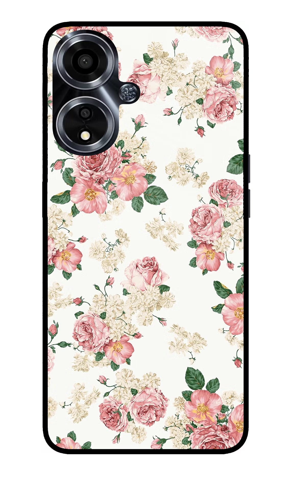 Flowers Oppo A59 5G Glass Case Back Cover by Casekaro