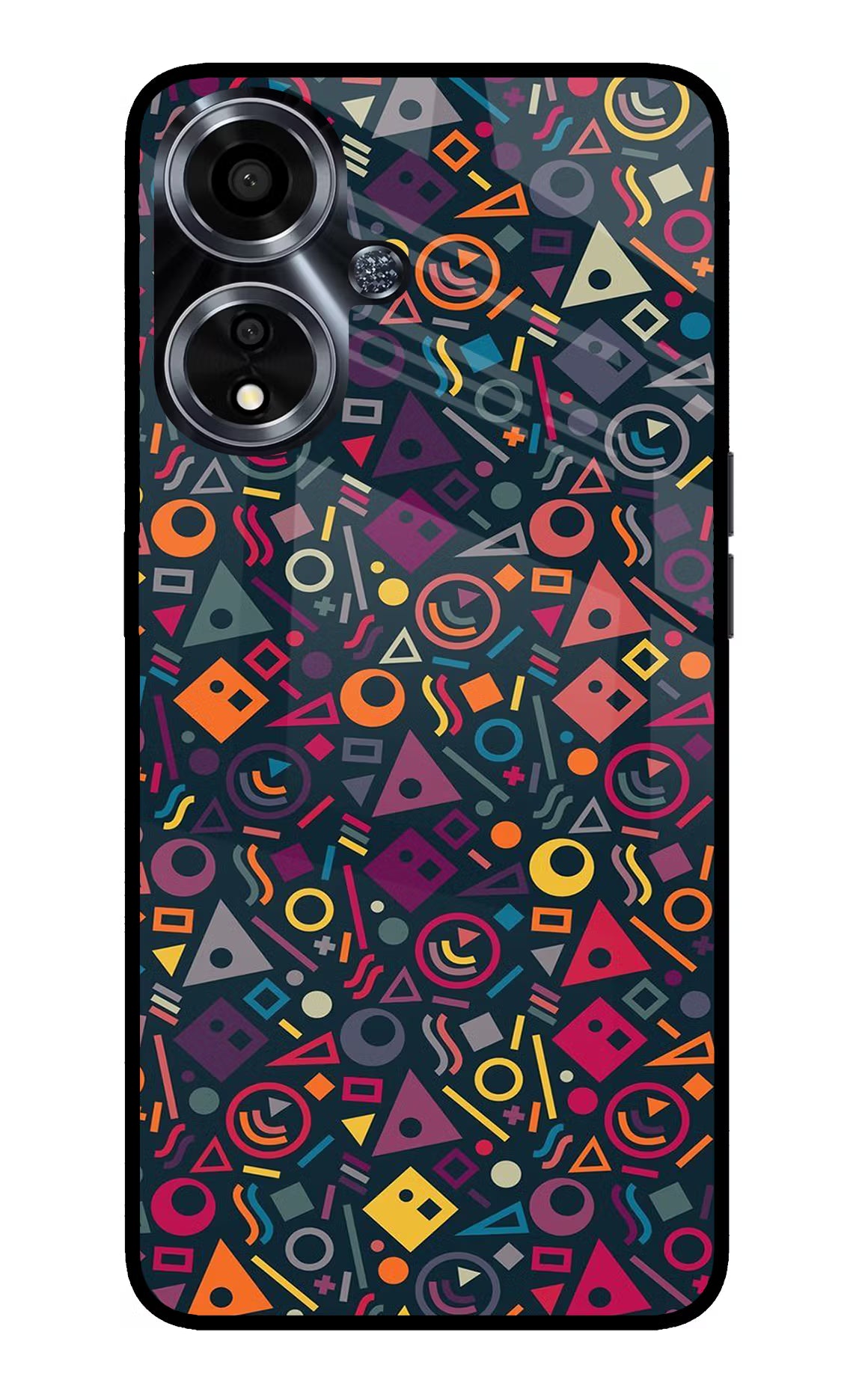 Geometric Abstract Oppo A59 5G Glass Case Back Cover by Casekaro