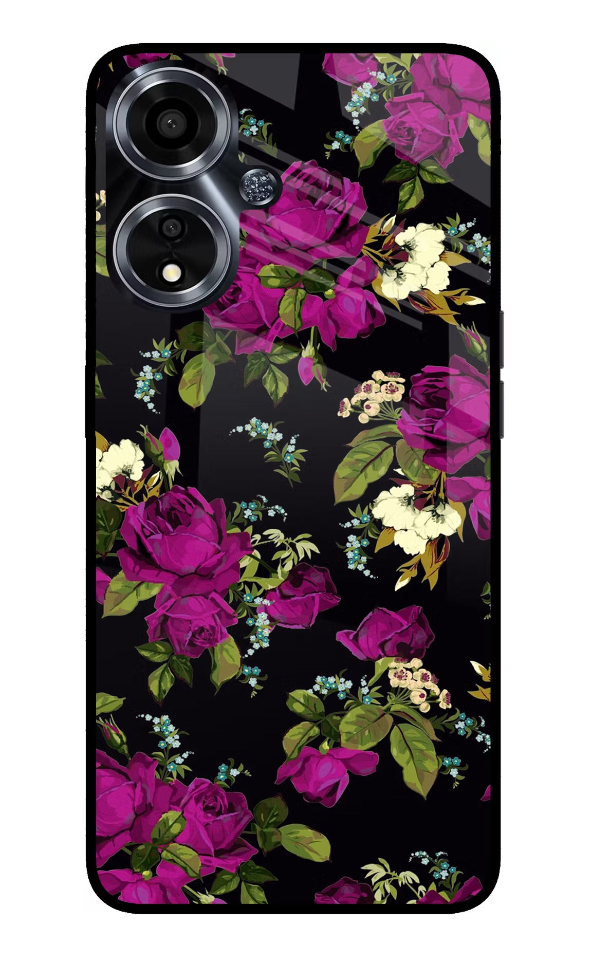 Flowers Oppo A59 5G Glass Case Back Cover by Casekaro