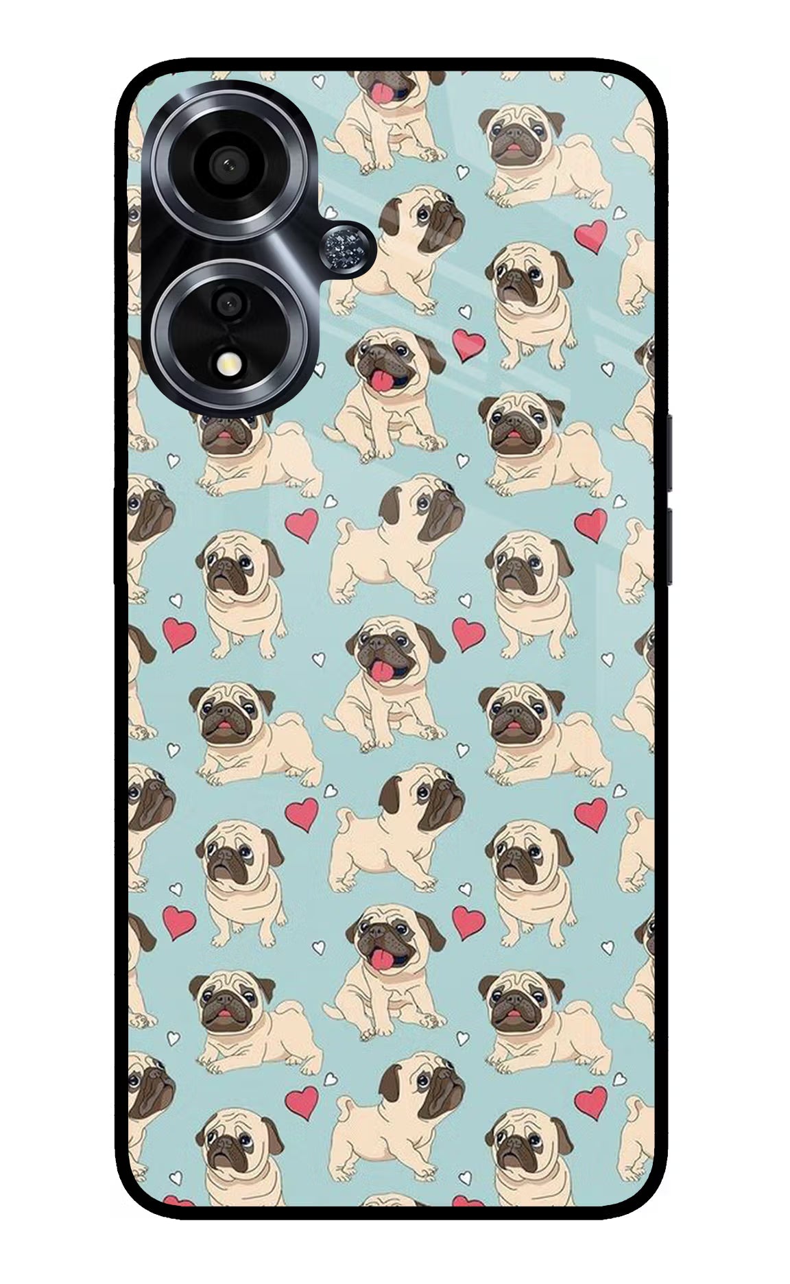 Pug Dog Oppo A59 5G Glass Case Back Cover by Casekaro