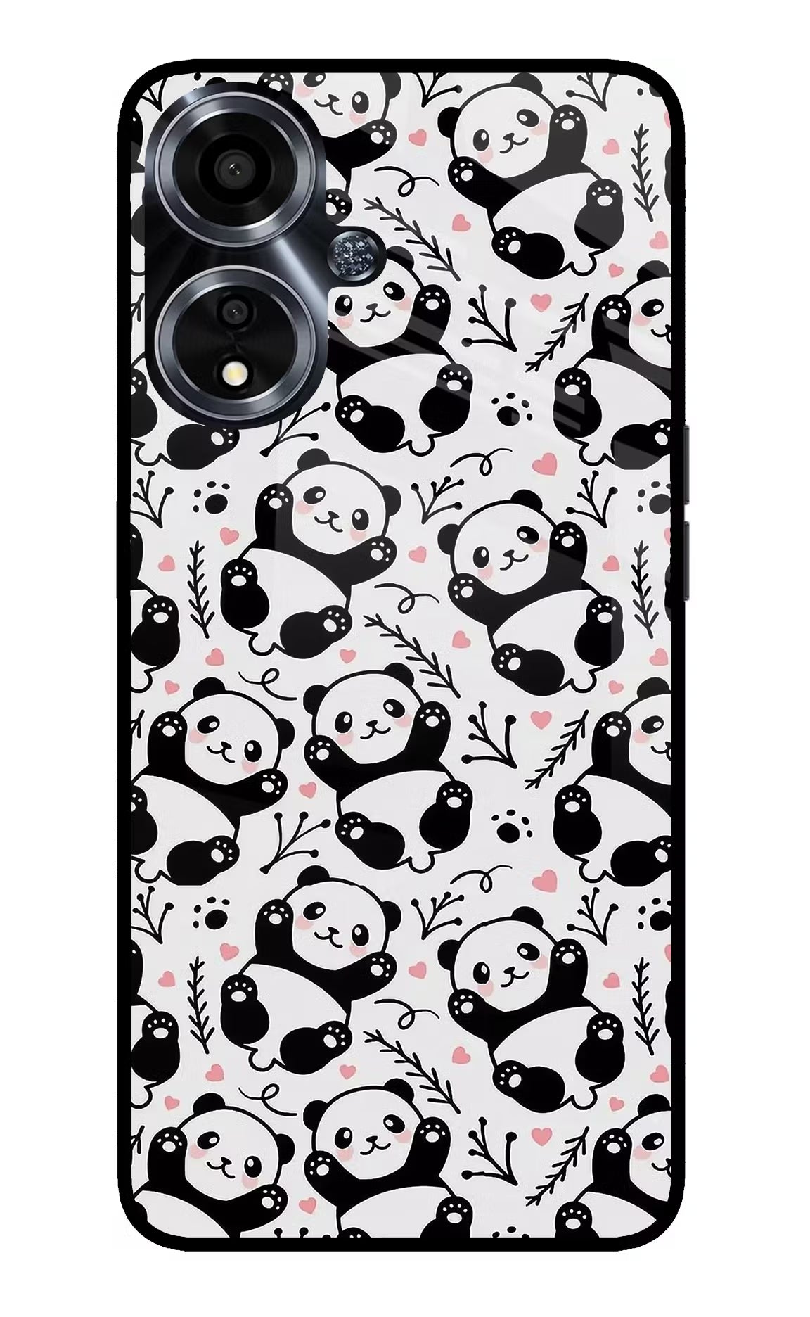 Cute Panda Oppo A59 5G Glass Case Back Cover by Casekaro