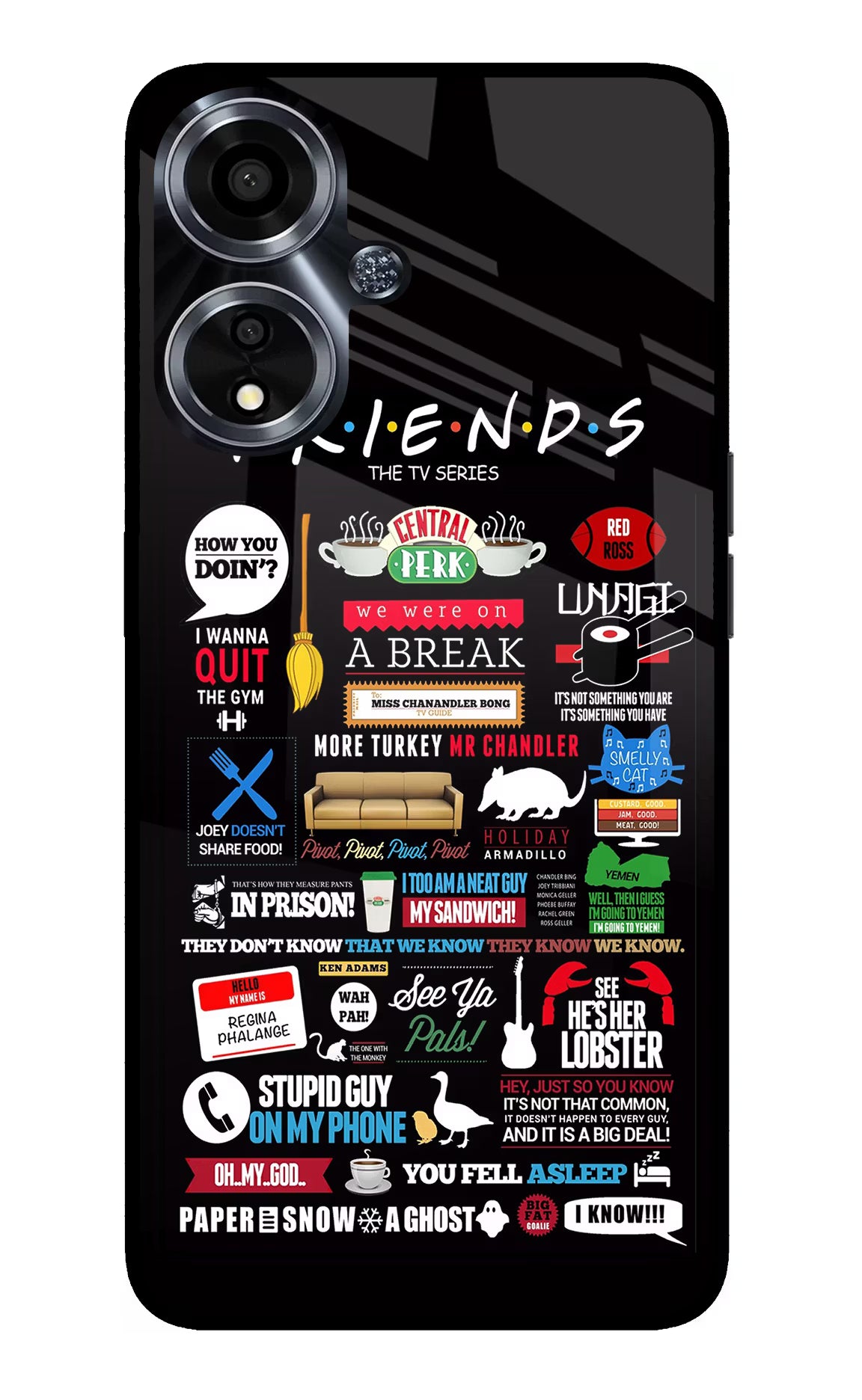 FRIENDS Oppo A59 5G Glass Case Back Cover by Casekaro