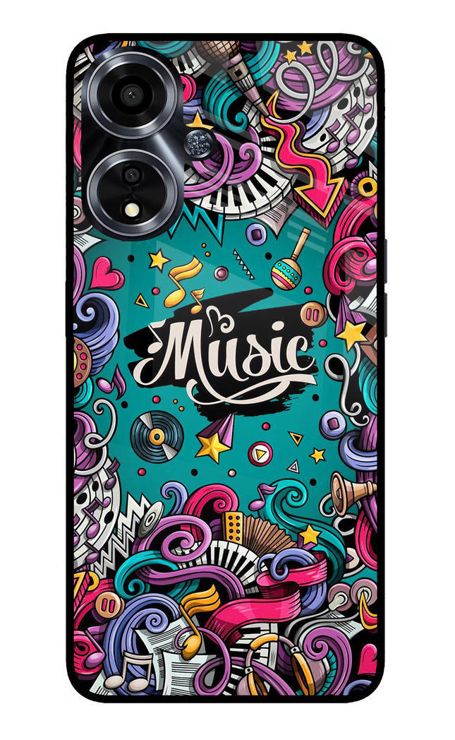 Music Graffiti Oppo A59 5G Glass Case
