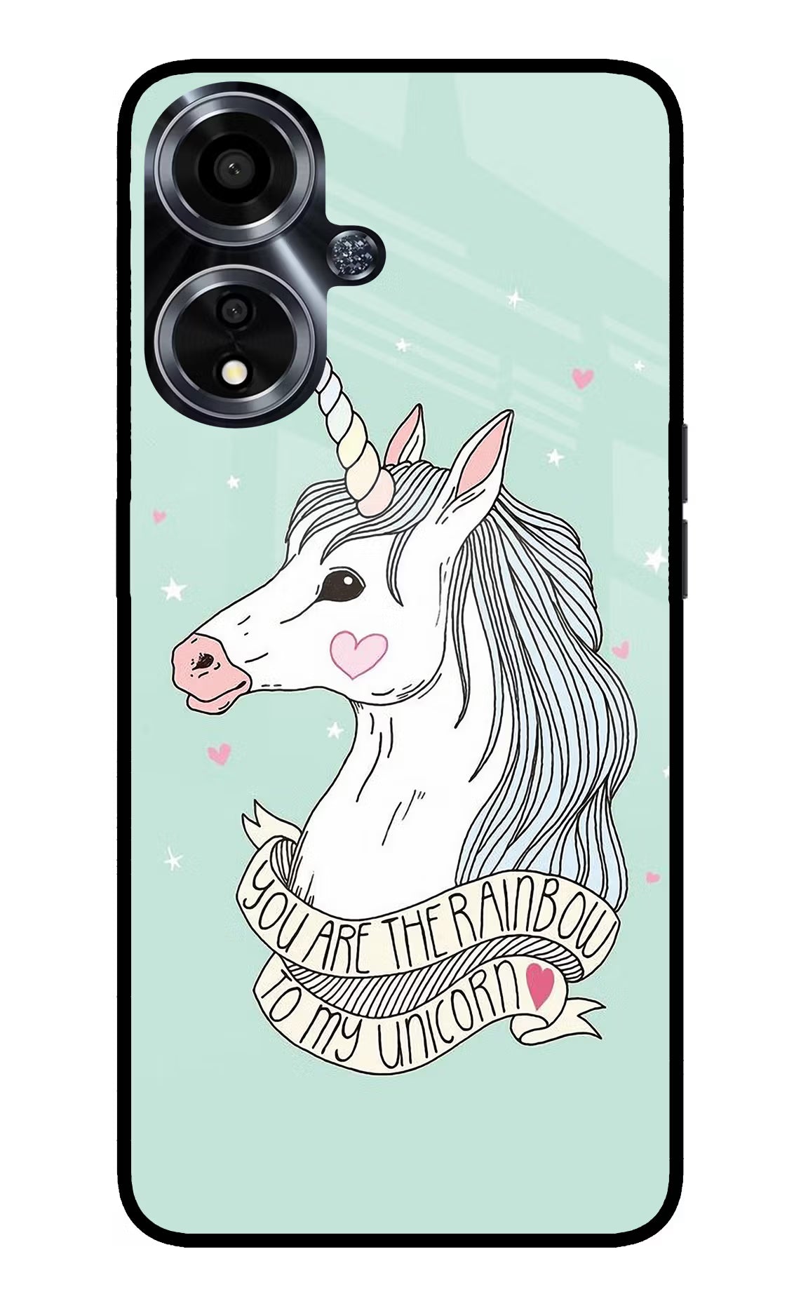 Unicorn Wallpaper Oppo A59 5G Glass Case Back Cover by Casekaro
