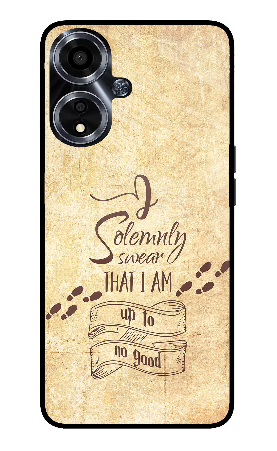 I Solemnly swear that i up to no good Oppo A59 5G Glass Case Back Cover by Casekaro