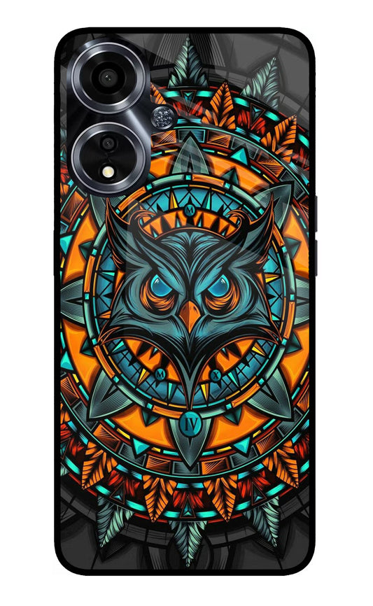Angry Owl Art Oppo A59 5G Glass Case