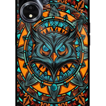 Angry Owl Art Oppo A59 5G Glass Case Back Cover by Casekaro
