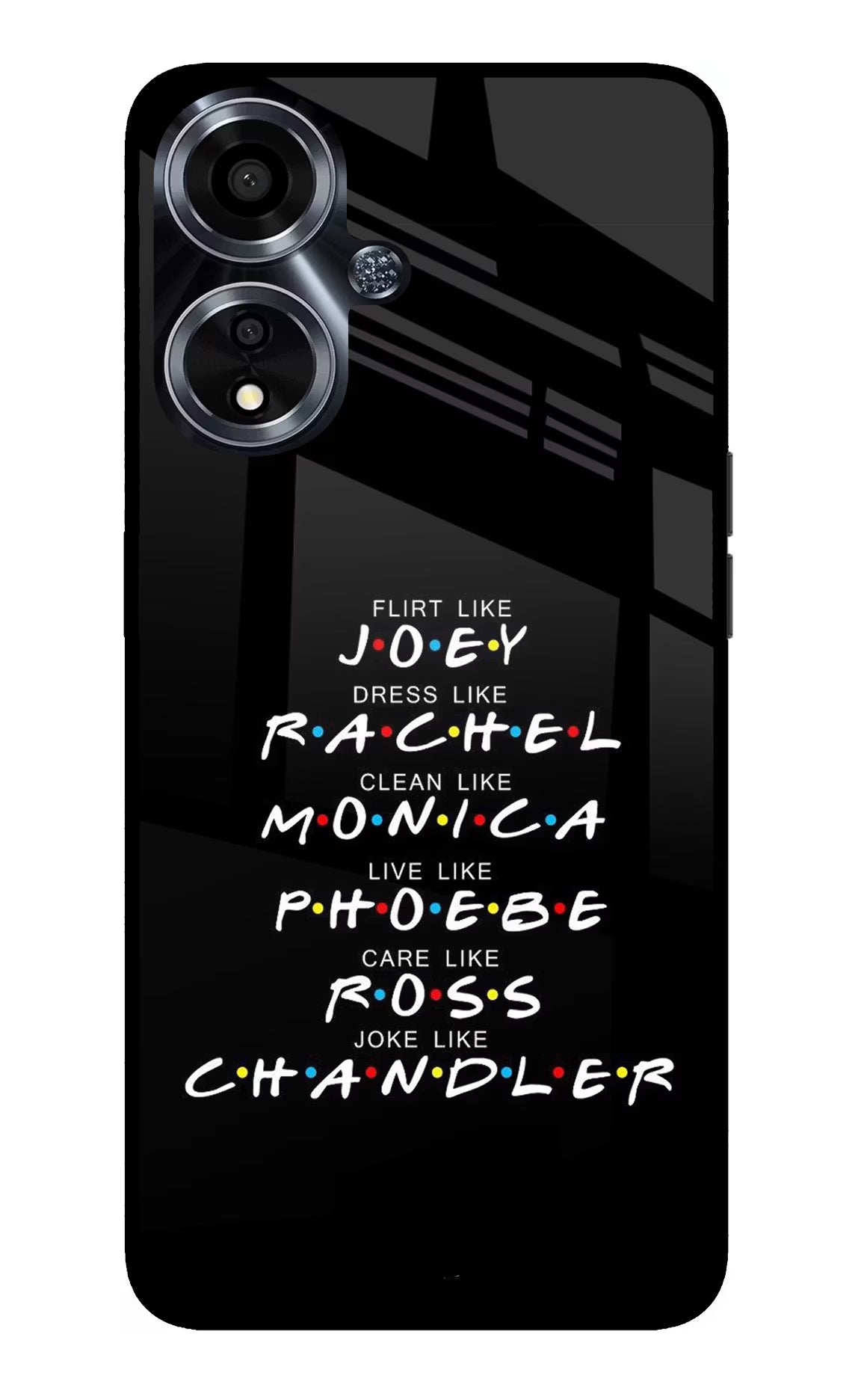 FRIENDS Character Oppo A59 5G Glass Case Back Cover by Casekaro