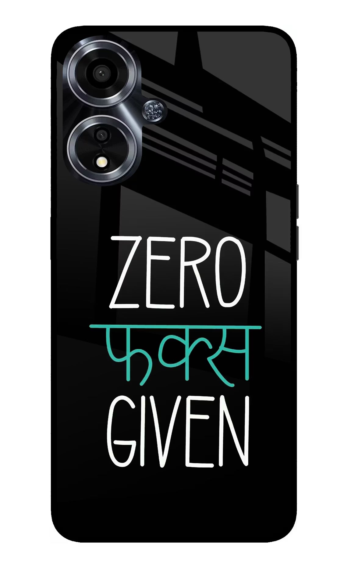 Zero Fucks Given Oppo A59 5G Glass Case Back Cover by Casekaro