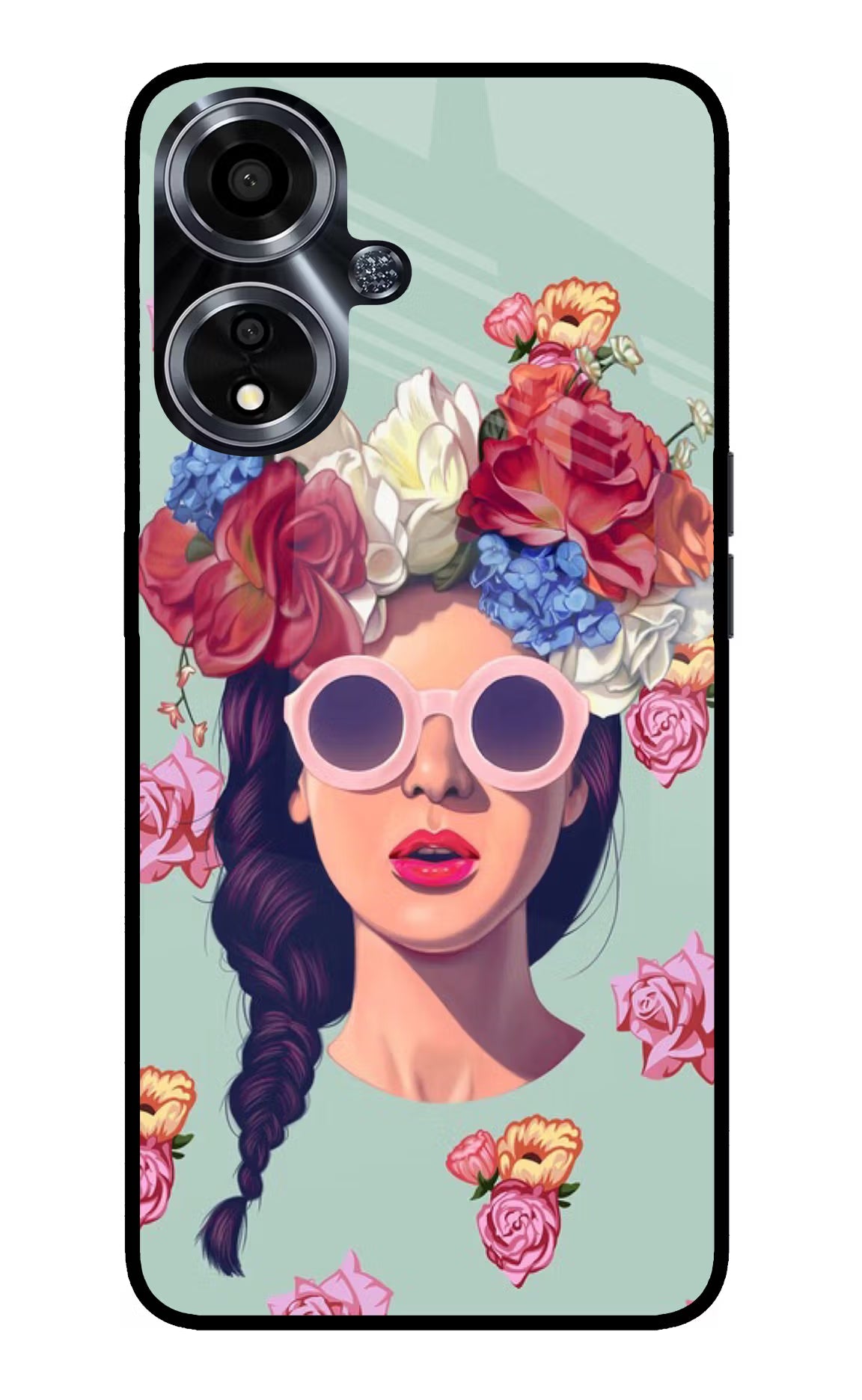 Pretty Girl Oppo A59 5G Glass Case Back Cover by Casekaro