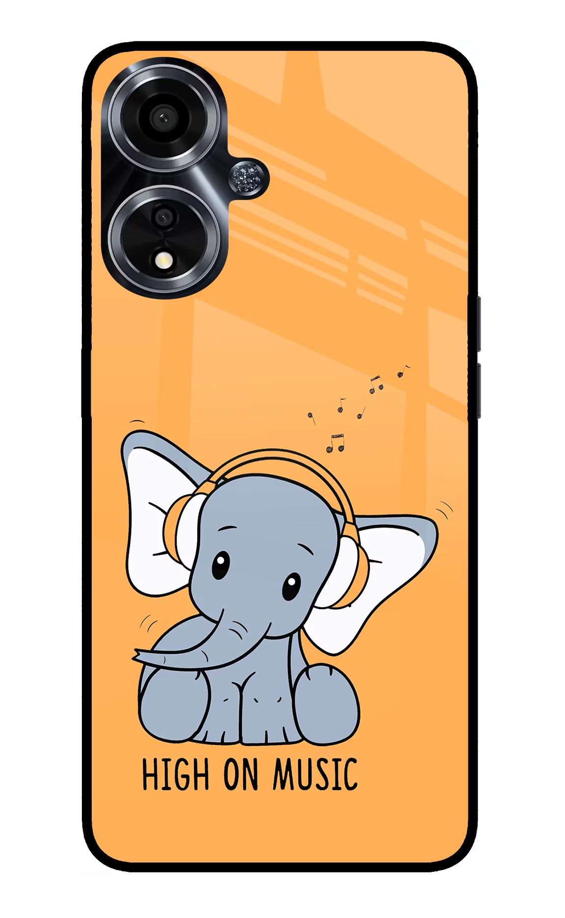 High On Music Oppo A59 5G Glass Case Back Cover by Casekaro