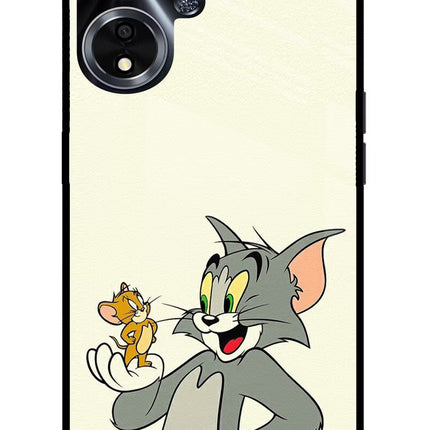Tom & Jerry Oppo A59 5G Glass Case Back Cover by Casekaro