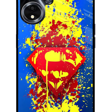 Superman logo Oppo A59 5G Glass Case Back Cover by Casekaro