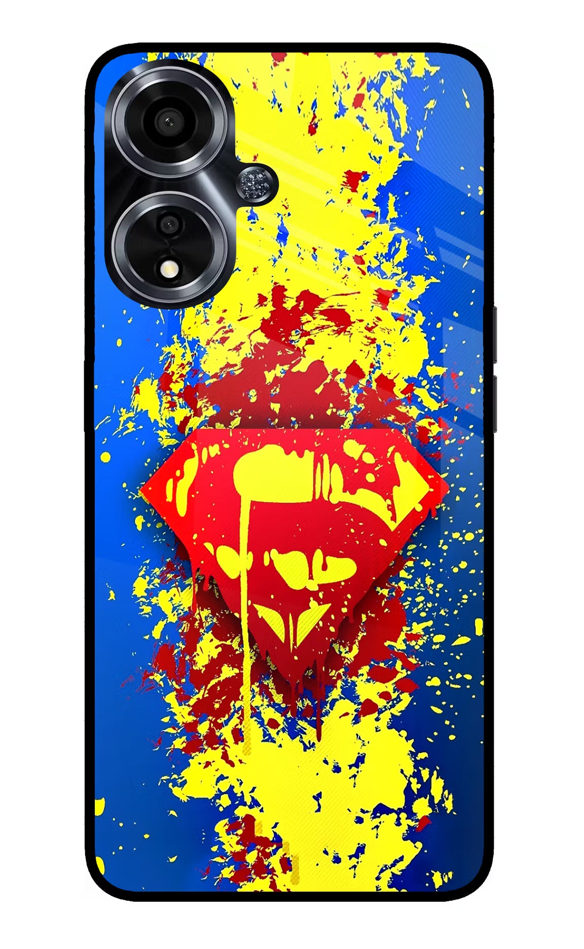Superman logo Oppo A59 5G Glass Case Back Cover by Casekaro
