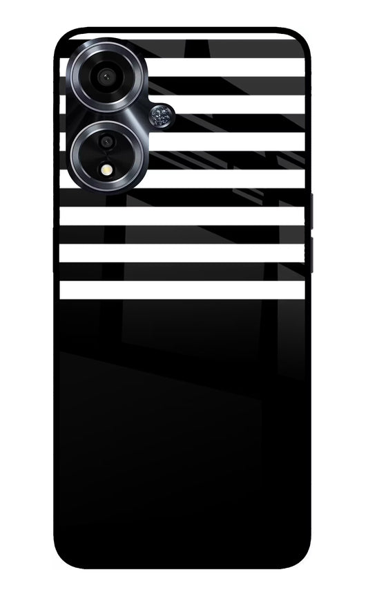 Black and White Print Oppo A59 5G Glass Case