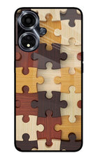 Wooden Puzzle Oppo A59 5G Glass Case