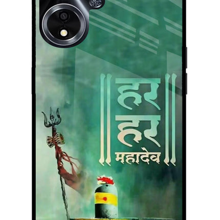 Har Har Mahadev Shivling Oppo A59 5G Glass Case Back Cover by Casekaro