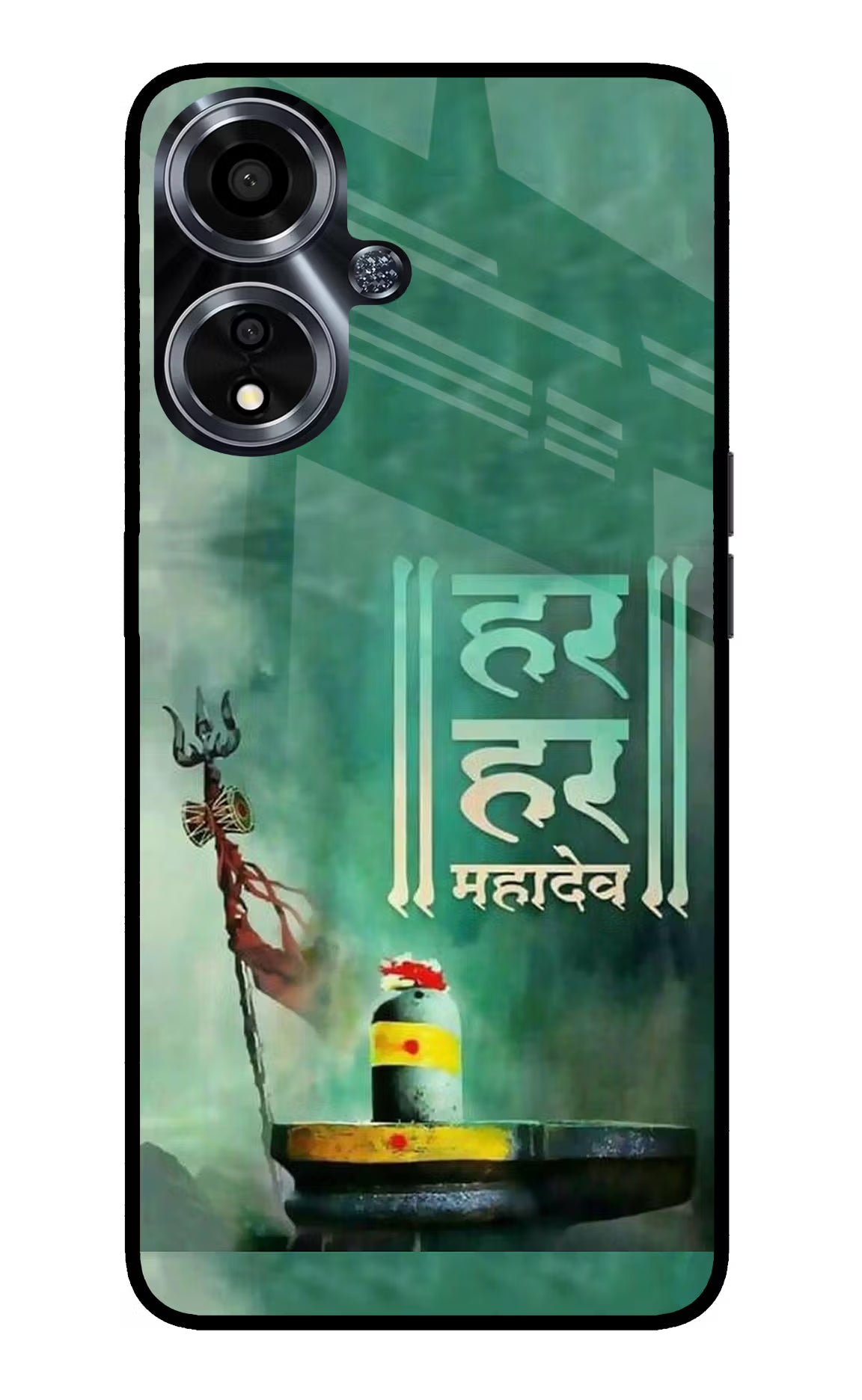 Har Har Mahadev Shivling Oppo A59 5G Glass Case Back Cover by Casekaro