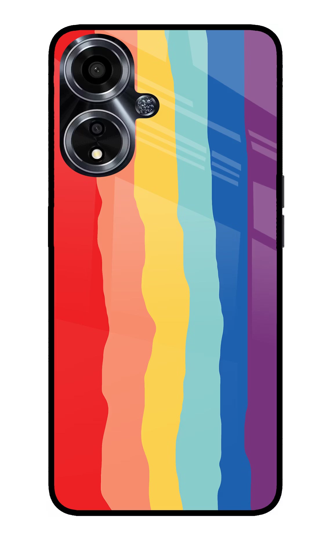 Rainbow Oppo A59 5G Glass Case Back Cover by Casekaro