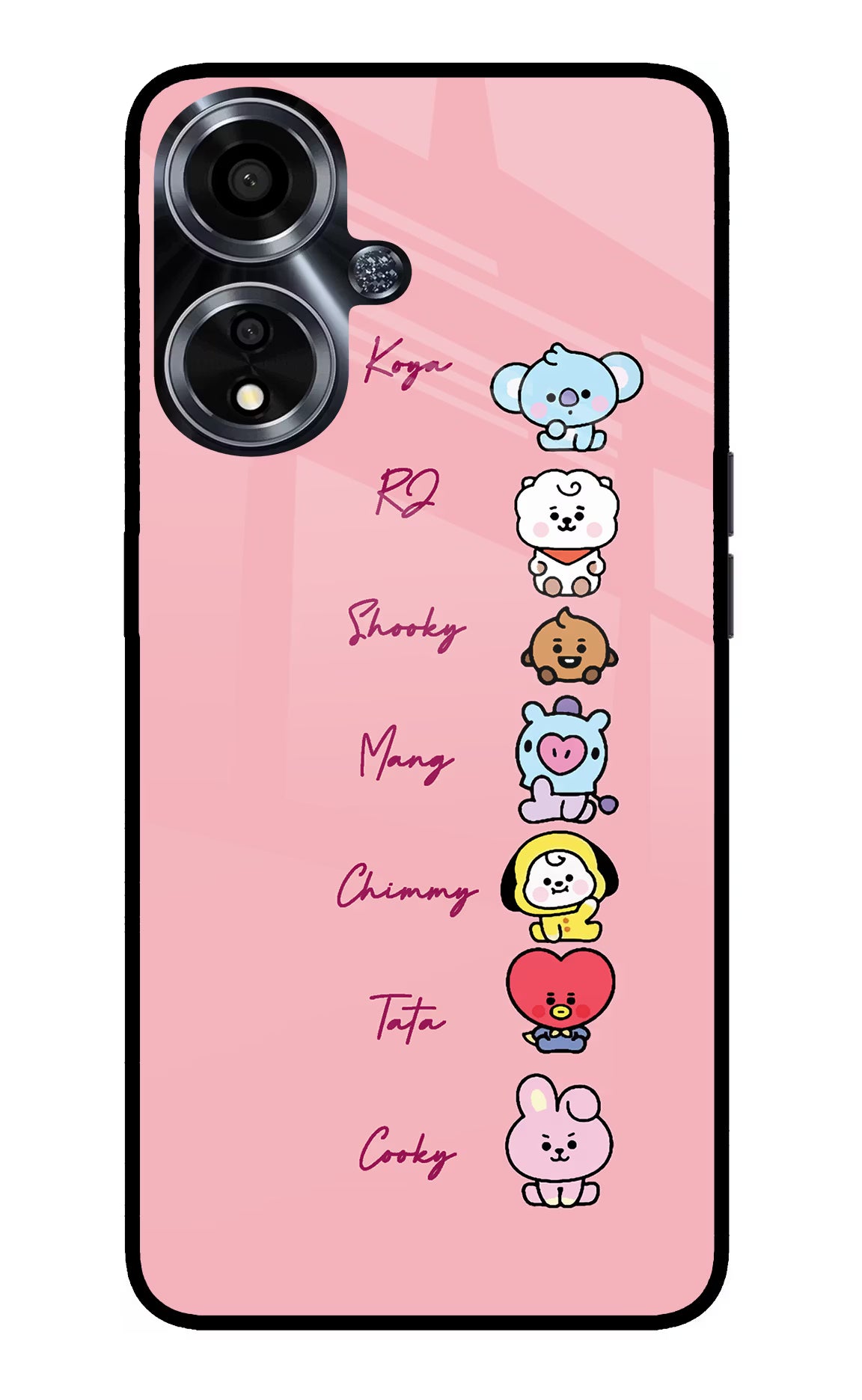 BTS names Oppo A59 5G Glass Case Back Cover by Casekaro