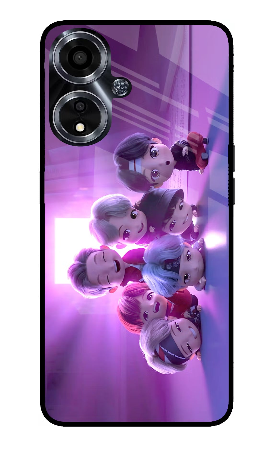 BTS Chibi Oppo A59 5G Glass Case Back Cover by Casekaro