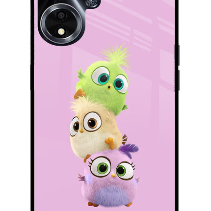 Cute Little Birds Oppo A59 5G Glass Case Back Cover by Casekaro