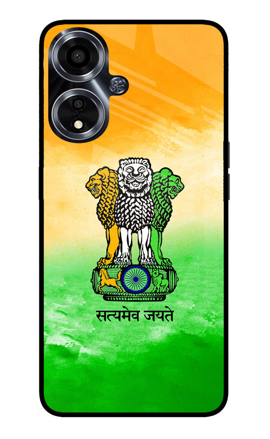 Satyamev Jayate Flag Oppo A59 5G Glass Case