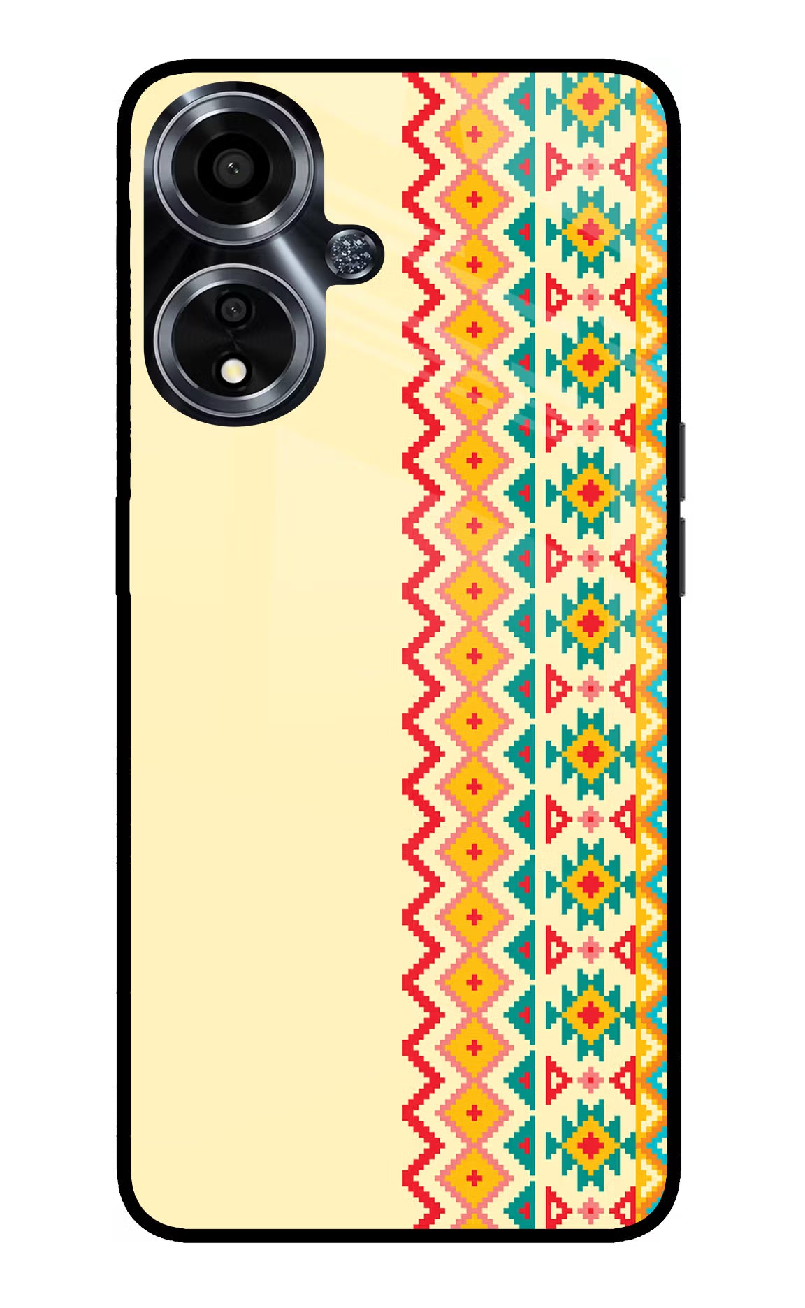 Ethnic Seamless Oppo A59 5G Glass Case Back Cover by Casekaro